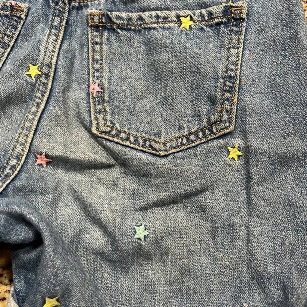 Gap Kids Denim Star Embroidered Shortalls Blue Overalls Size L Large Kids